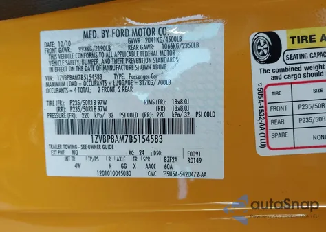 2011 Ford Mustang V6 Premium z USA, uszkodzony, nr VIN 1ZVBP8AM7B5154583